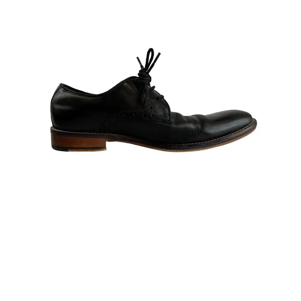 Johnston & Murphy Mens Black Leather Lace-Up Oxford‎ Dress Shoes Sz 8 Dress Work